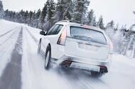 Winter driving Saab