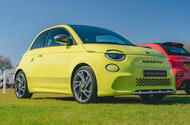 Abarth 500e front three quarter lead Abarth 500e front three quarter lead