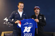 Alpine boss Laurent Rossi and Alonso Alpine boss Laurent Rossi and Alonso