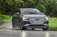 audi q4 e tron 2021 front quarter tracking