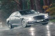 Bentley Flying Spur front quarter tracking rain Bentley Flying Spur front quarter tracking rain