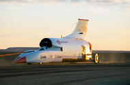 Bloodhound LSR being towed in desert Bloodhound LSR being towed in desert