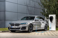 BMW 545e 2022 front quarter charging