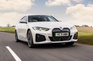 BMW i4 front quarter tracking 2022