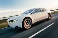 BMW Vision Neue Klasse concept front three quarter tracking BMW Vision Neue Klasse concept front three quarter tracking