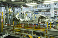car body in a factory