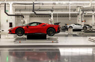 Ferrari E Building factory   SF90s on the production line