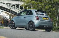 Fiat 500 electric parked from rear Fiat 500 electric parked from rear
