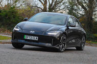 Hyundai Ioniq 6 2022 front quarter tracking Hyundai Ioniq 6 2022 front quarter tracking