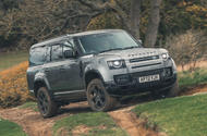 Land Rover Defender 130 front quarter tracking