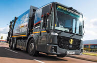 lunaz bin lorry front three quarter lead