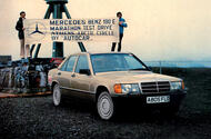 Mercedes 190E 1974 front quarter static Mercedes 190E 1974 front quarter static