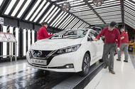 Nissan LEAF on the production line at the Nissan Sunderland plant