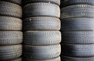 Pile of part-worn tyres