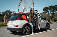 Person exiting Cruise Chevrolet Bolt 2022