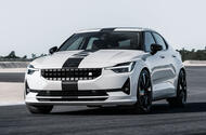 Polestar2 BST Edition 270 front three quarters on track Polestar2 BST Edition 270 front three quarters on track
