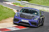 Porsche Cayman GT4RS Manthey Package 2023 front quarter tracking Porsche Cayman GT4RS Manthey Package 2023 front quarter tracking