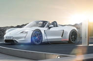 Electric Porsche Boxster render - roof down