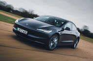 Tesla Model 3 front quarter tracking