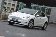 Tesla Model Y 2022 front quarter tracking Tesla Model Y 2022 front quarter tracking