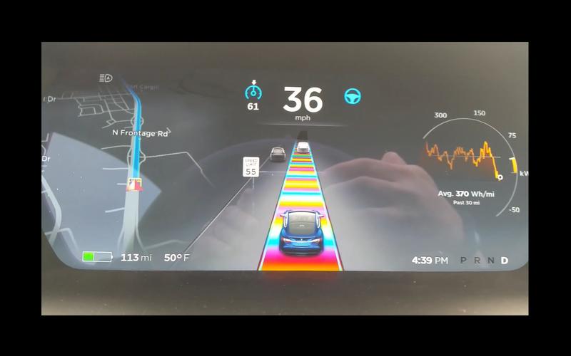 Tesla’s rainbow road
