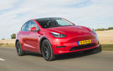 1 Tesla Model Y LHD UK first drive 2021 hero front