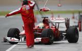 Lotus crashes; Barrichello fastest