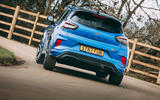 23 Ford Puma ST 2021 road test review cornering rear