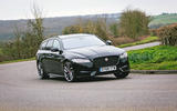 Jaguar XF Sportbrake 2019 road test review - cornering front