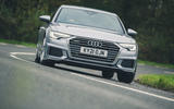 24 Audi A6 TFSIe 2022 road test review cornering front
