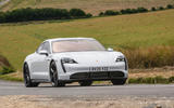 Porsche Taycan 2020 road test review - cornering front