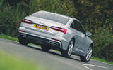 3 Audi A6 TFSIe 2022 road test review cornering rear