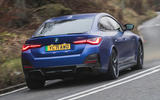 3 BMW i4 2022 road test review cornering rear