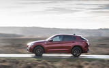 Alfa Romeo Stelvio Quadrifoglio 2019 road test review - on the road left