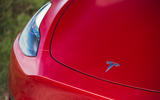 4 Tesla Model Y LHD UK first drive 2021 nose badge