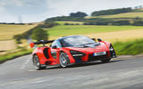McLaren Senna 2018 road test review - cornering front