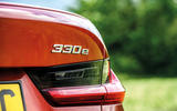 BMW 3 Series 330e 2020 road test review - rear badge
