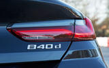 BMW 8 Series Coupé 2019 road test review - rear badge