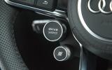 The driver select and launch control buttons on the Audi R8