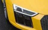 The Audi R8's headlights are all LED with laser technology