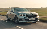 BMW 550e 2024 Autocar road test review front driving