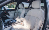 BMW M760e front seats looking back
