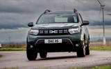 dacia duster road test 2023 20 cornering front