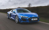Audi R8 2019 UK first drive review - tracking front