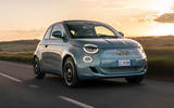 2021 Fiat 500 electric left-hand drive UK review - hero front