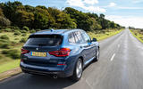 BMW X3 xDrive30e 2020 UK first drive review - on the road rear