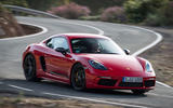 Porsche Cayman T 2019 first drive review - cornering front