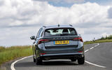 11 Skoda Octavia E Tec hybrid 2021 UK first drive review cornering rear