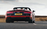 Audi R8 Spyder 2019 UK first drive review - cornering rear
