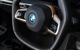 12 BMW iX xDrive40 2021 UK first drive review steering wheel